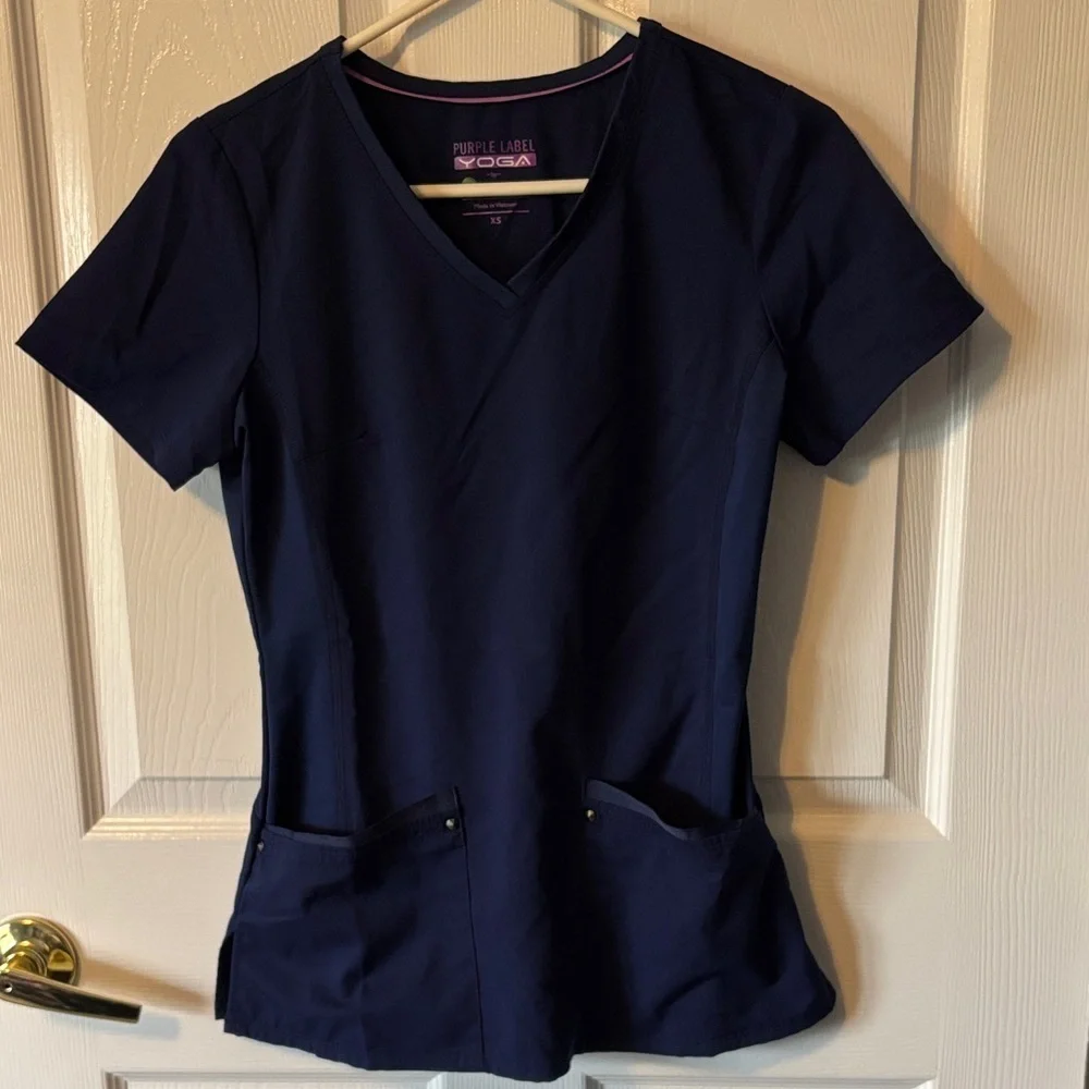 Dark Blue Scrub Top